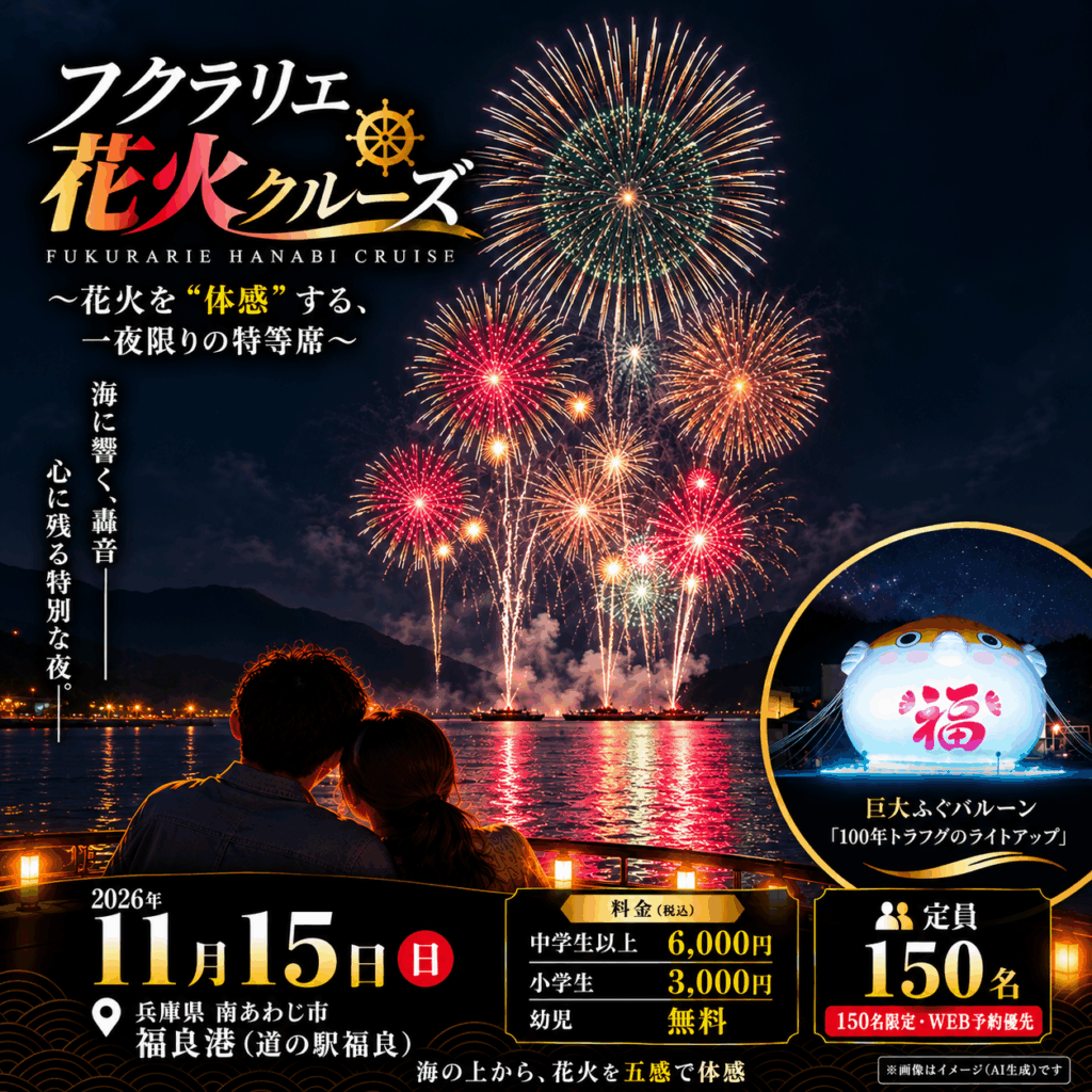 11/15(日)「フクラリエ花火クルーズ」開催